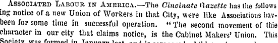 Associated Labour in America.—The Cincin...