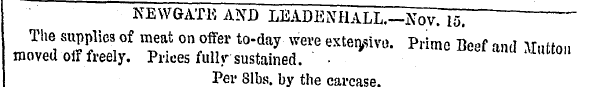 NEWGATE AND L The supplies of meat on of...