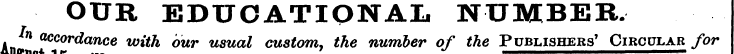 OUR EDUCATIONAL NUMBER. 'In accordance w...