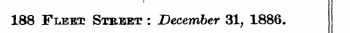 I 188 Fleet Street : December 31, 1886.