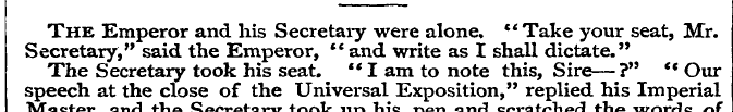 Secretary The Emperor ," said the and E ...