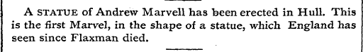 A statue of Andrew Marvell has been erec...