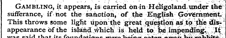 Gambling, it appears, is carried on -in ...