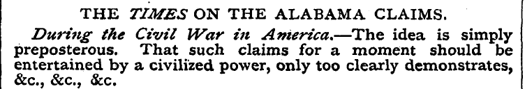 THE TIMES ON THE ALABAMA CLAIMS. prepost...