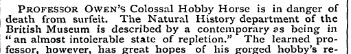 Professor Owen's Colossal Hobby Horse is...