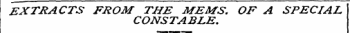 EXTRACTS FROM THE MEMS. OF A SPECIAL CONSTABLE.