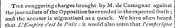 The swaggering charges brought by M. de ...
