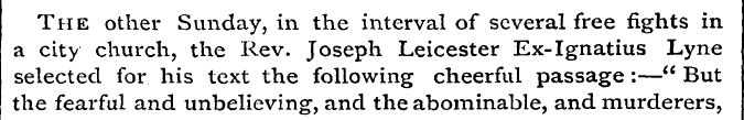 The other Sunday, in the interval of sev...