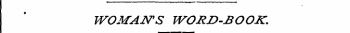 WOMAN'S WORD-BOOK.