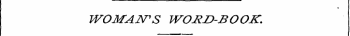 WOMAN'S WORD-BOOK.