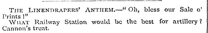The LiNENDRArERS' Anthem.—" Oh, bless ou...