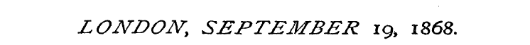 LONDON, SEPTEMBER 19, 1868.