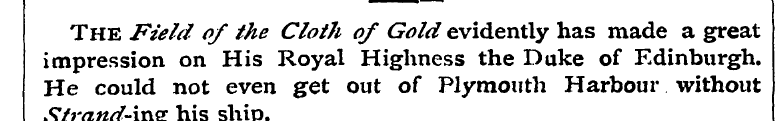 The Field of the Cloth of Gold evidently...