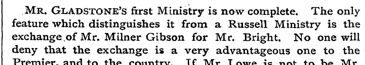 Mr. Gladstone's first Ministry is now co...