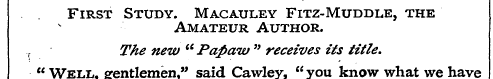 First Study. Amateur Macauley Author Fit...