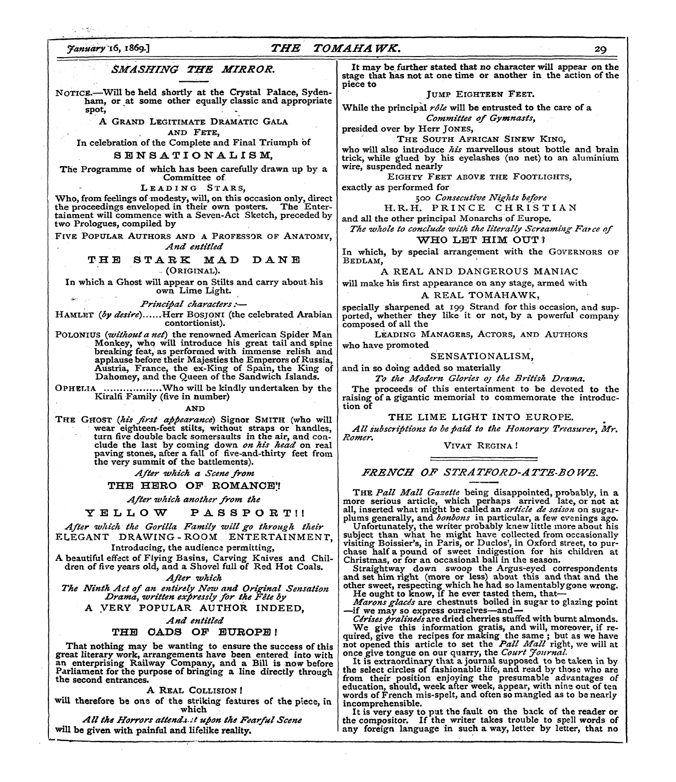 Tomahawk (1867-1870): jS F Y, 1st edition - Smashing The Mirror.