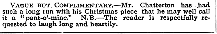 Vague but. Complimentary.—Mr. Chatterton...