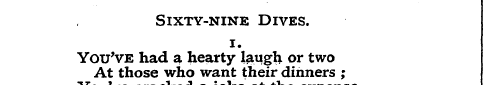 Sixty-nine Dives. 1. YouVe At those had ...
