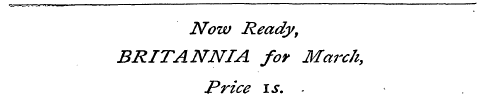 Now Ready, BRITANNIA for March, Price is...