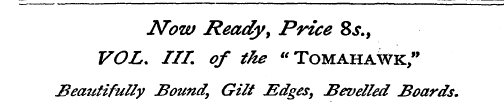 JVoza Ready, Price 8s., VOL. III. of the...