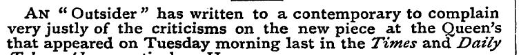 An "Outsider" has written to a contempor...