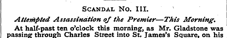 Scandal No. III. Attempted Assassination...