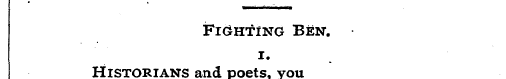 Fighting Ben. 1. Historians and poets, y...
