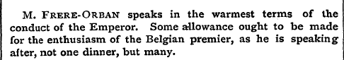 M. Frere-Orban speaks in the warmest ter...
