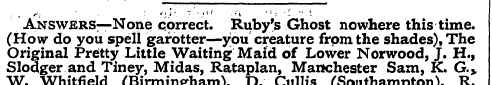 ANSWERST-None correct. Ruby's Ghost nowh...