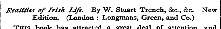 Realities of Irish Life. By W. Stuart Tr...