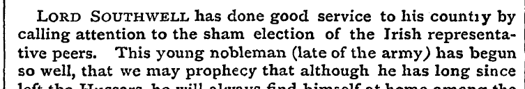Lord Southwell has done good service to ...