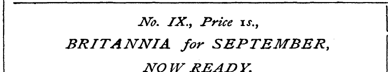 No. IX., Price is., BRITANNIA for SEPTEM...