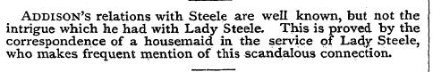 A^ddison's relations with Steele are wel...