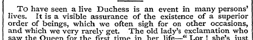 To have seen a live Duchess is an event ...