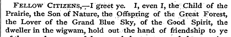 Fellow Citizens,—I greet ye. I, even I, ...
