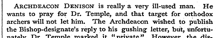 Archdeacon Denison is really a very ill-...