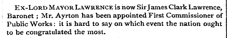 E x-Lort> Mayor Lawrence is now Sir Jame...