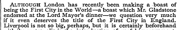 being Although the First London City in ...