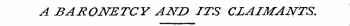 A BARONETCY AJVZ> ITS CLAIMANT S.