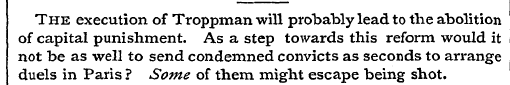 The execution of Troppman will probably ...