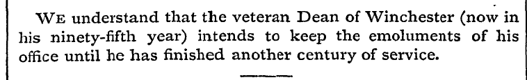 We understand that the veteran Dean of W...