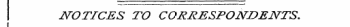 NOTICES TO CORRESPONDENTS.