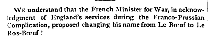We understand that the French Minister f...