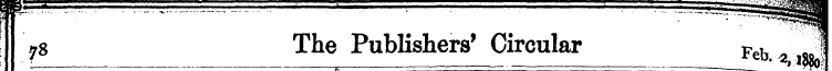 78 The Publishers' Circular Ft , -\