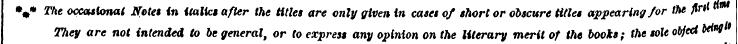 • #* The occasional Notes in italics aft...