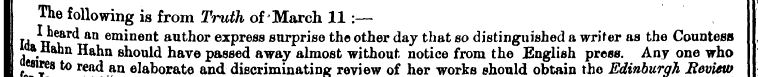 I The following is from Truth of March 1...
