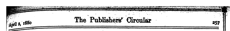 f ^^tsfo ^e Publishers' CSrciiliir ZS7