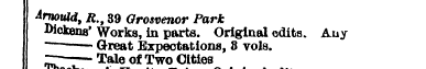 ArnotOd Dickens , R ' Works ., 89 Grosve...