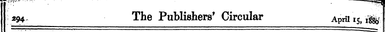 294 , The Publishers' Circular April 15,...