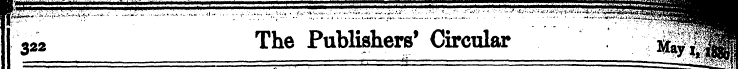 322 The Publishers' Circular *w|ffl